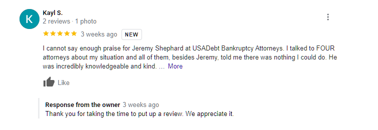 Grand Rapids Bankruptcy Customer Review